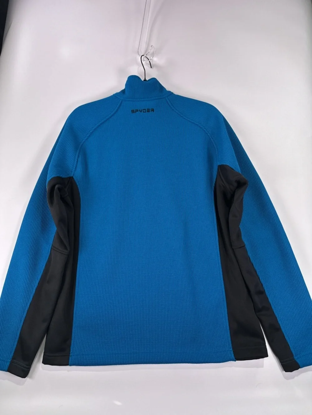 Spyder Outbound Half Zip Core Sweater Mock Neck Knit Fleece Blue Black Mens M